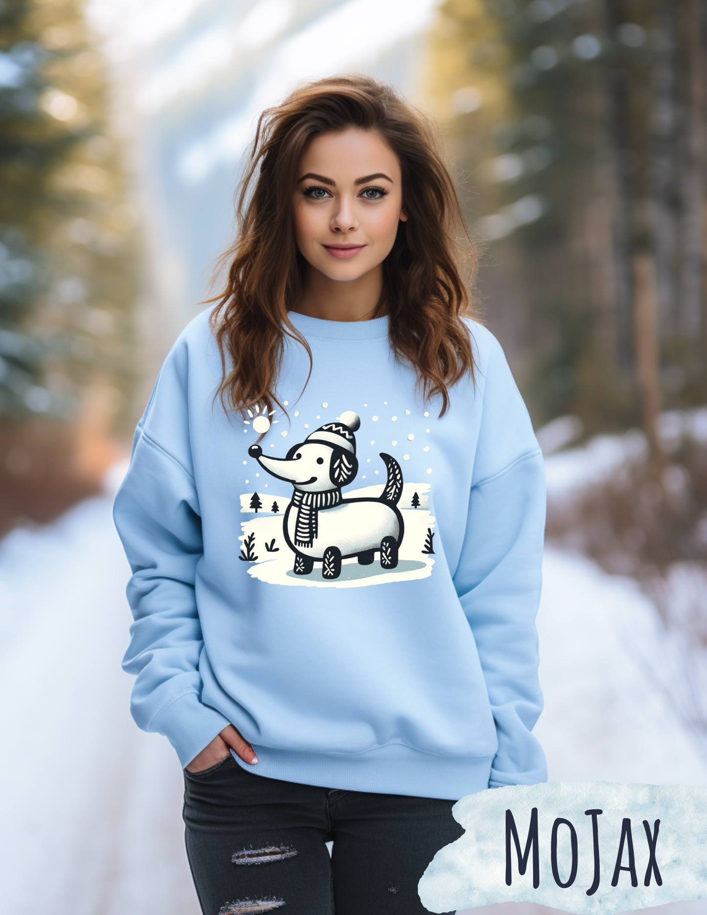 Crewneck Sweatshirt - Snow Dachshund