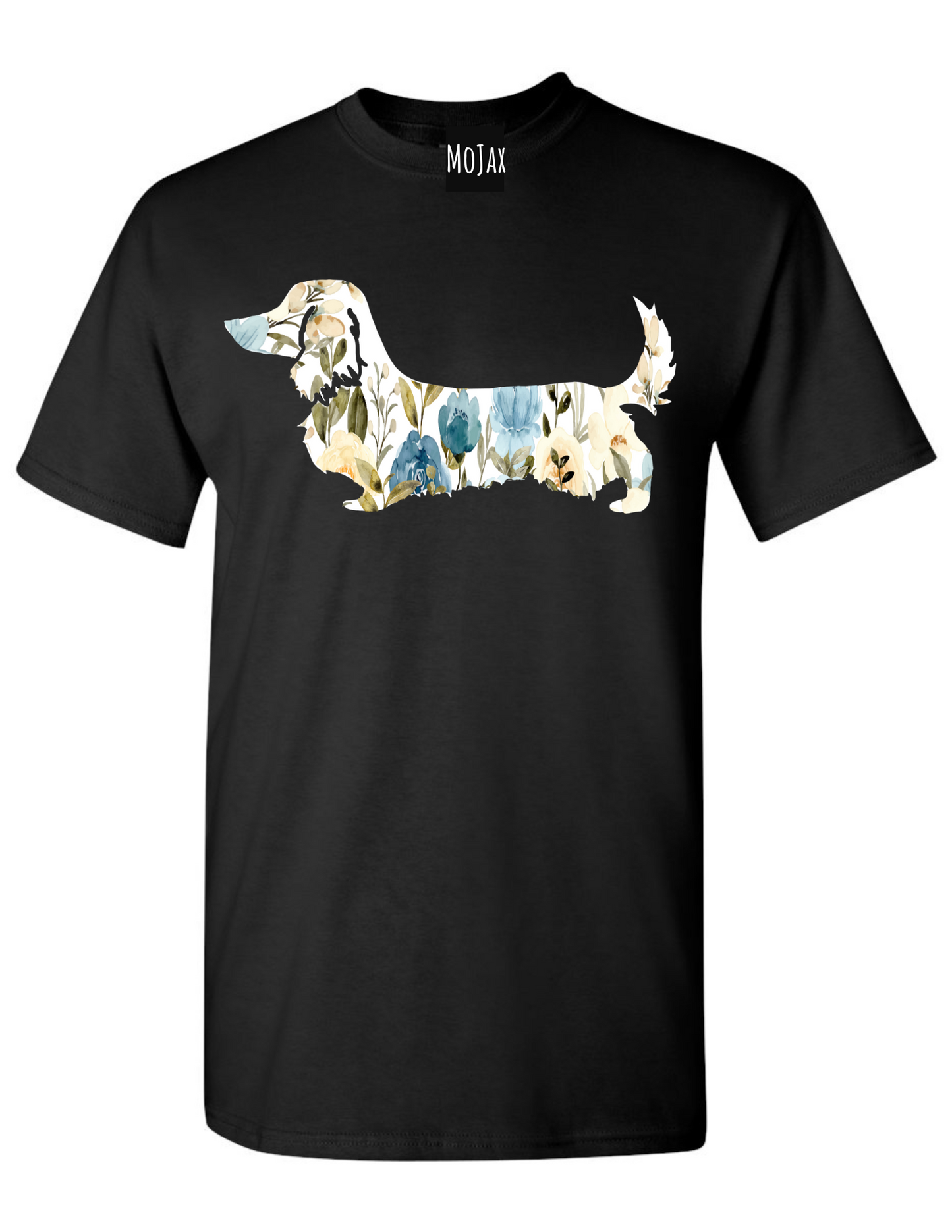T-Shirt - Blue Floral Dachshund