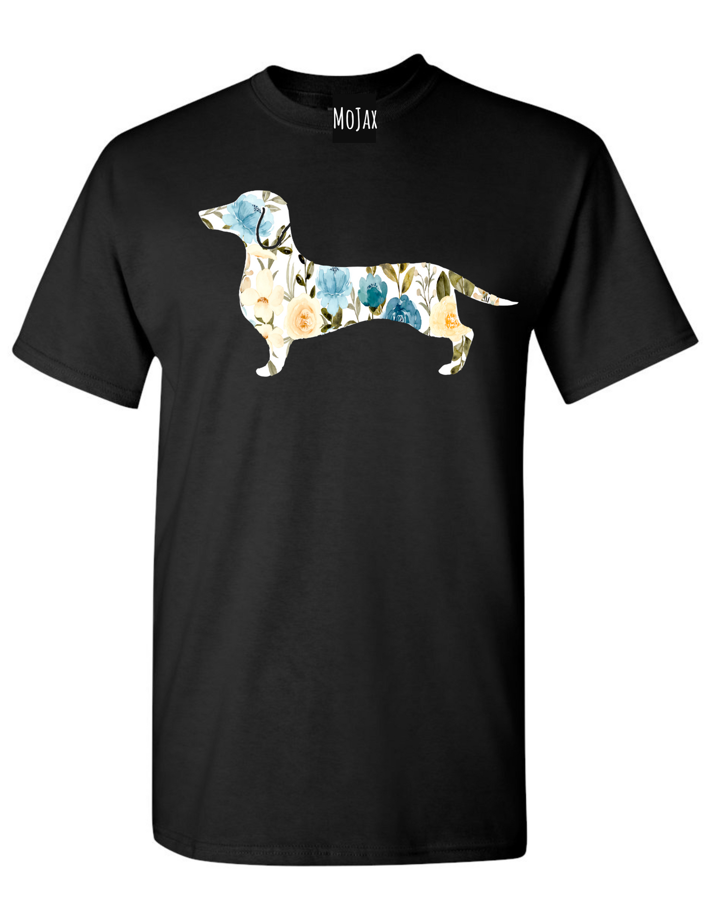 T-Shirt - Blue Floral Dachshund