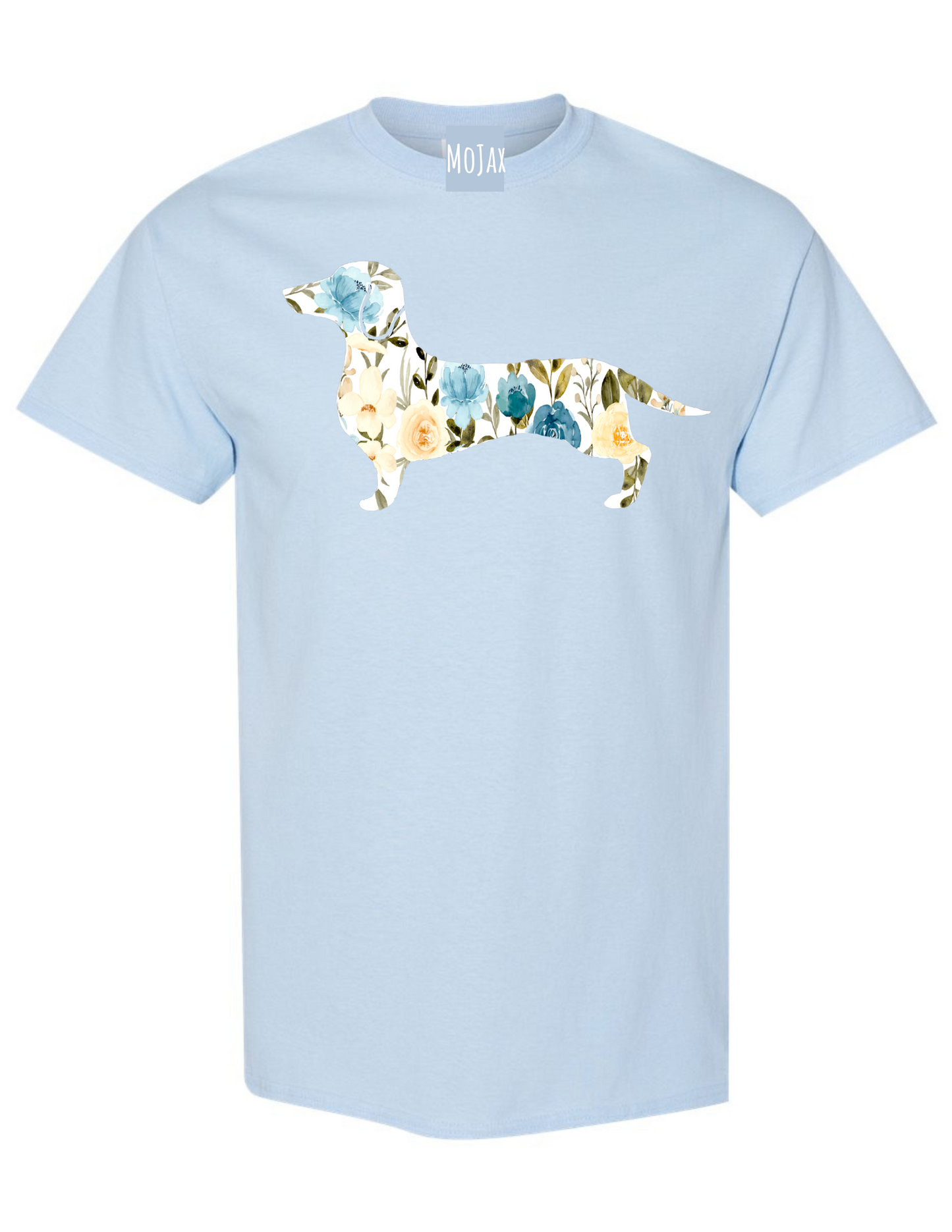 T-Shirt - Blue Floral Dachshund