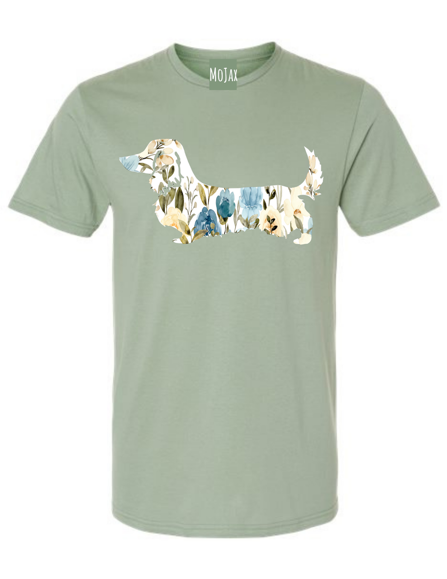 T-Shirt - Blue Floral Dachshund