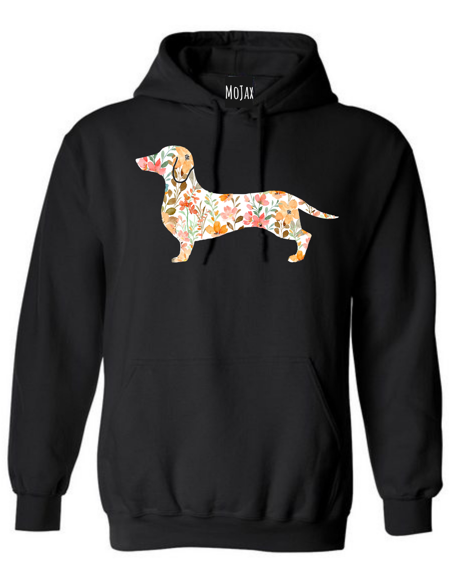 Hoodie - Pink Floral Dachshund