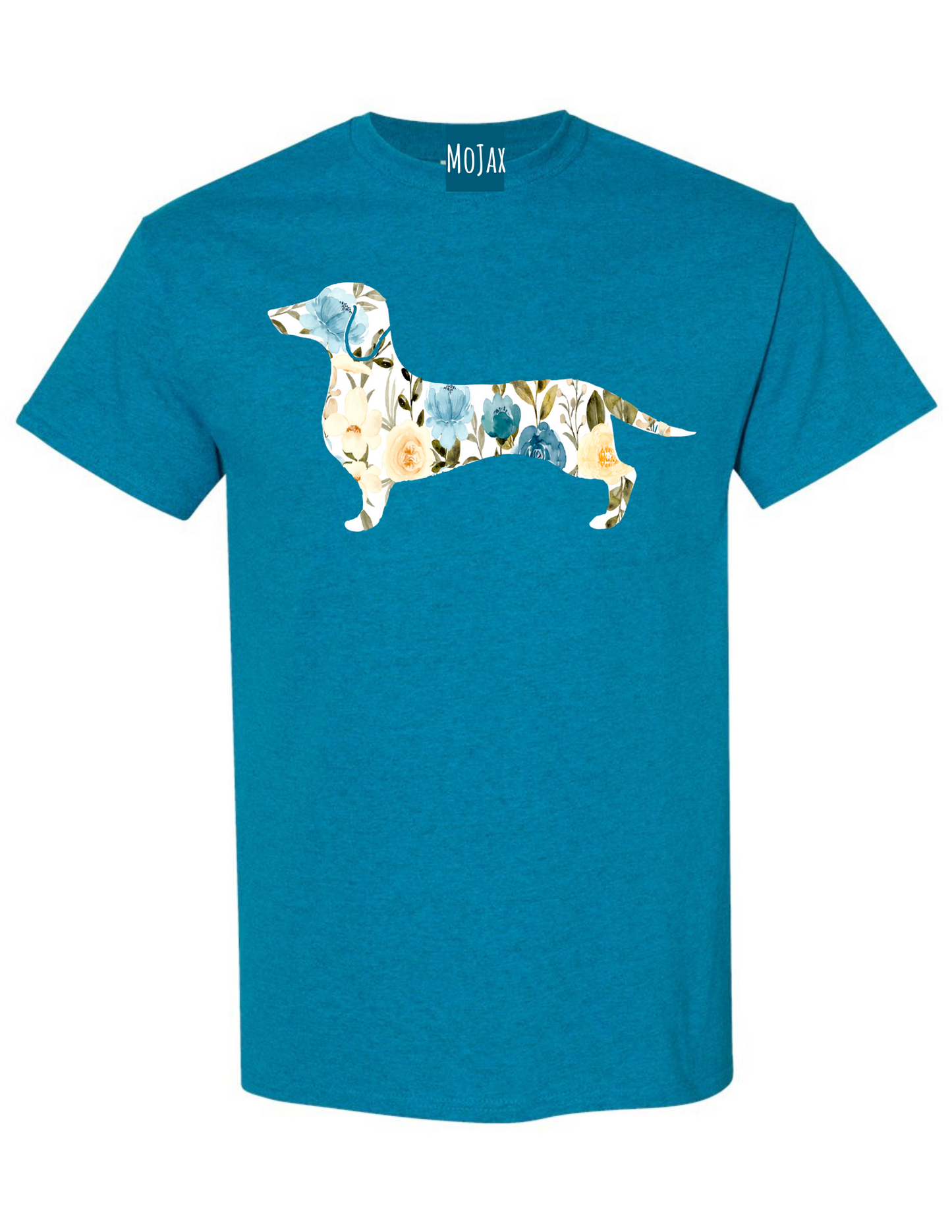 T-Shirt - Blue Floral Dachshund