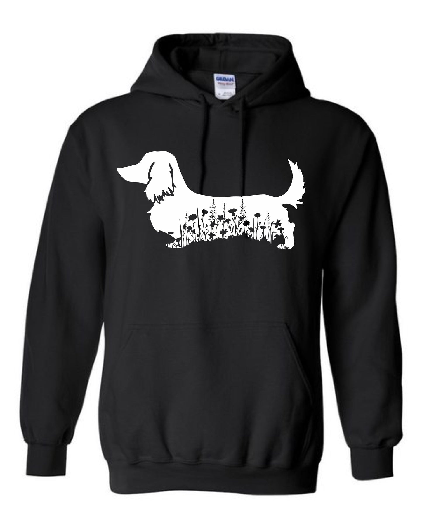 Hoodie - Floral Dachshund - Long Coat