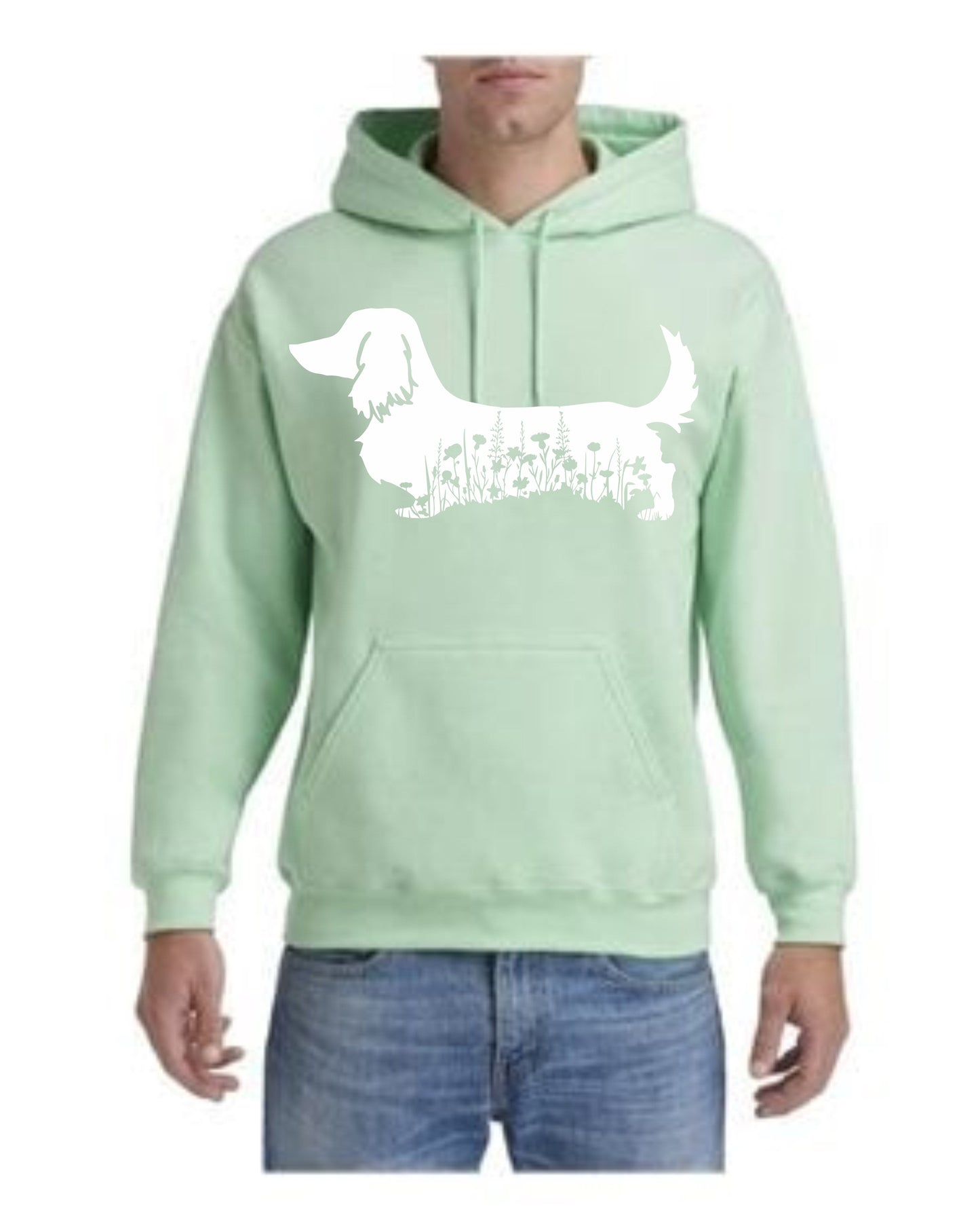 Hoodie - Floral Dachshund - Long Coat