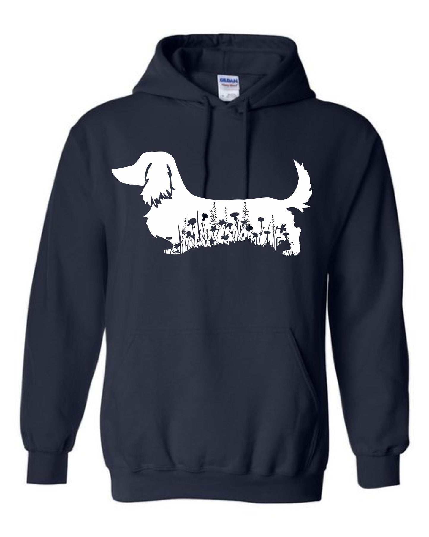 Hoodie - Floral Dachshund - Long Coat