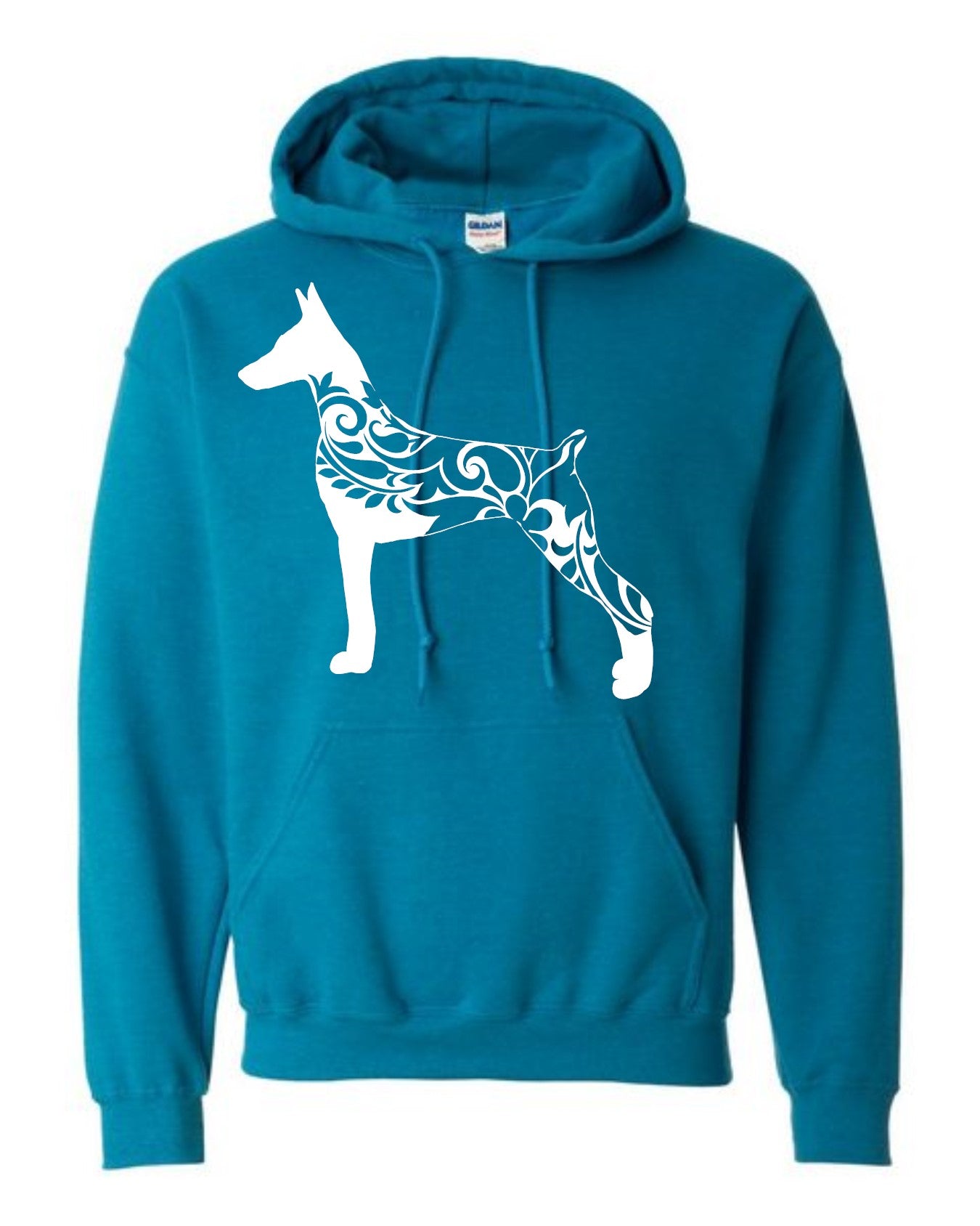 Hoodie - Floral Doberman