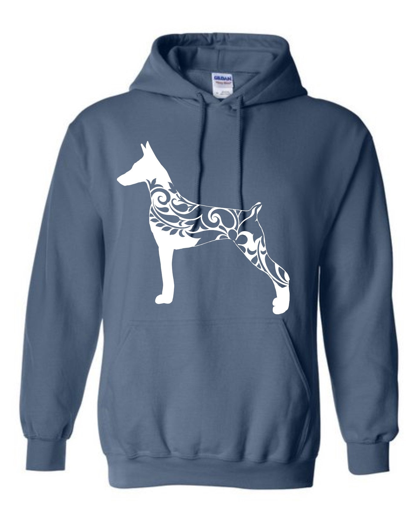 Hoodie - Floral Doberman