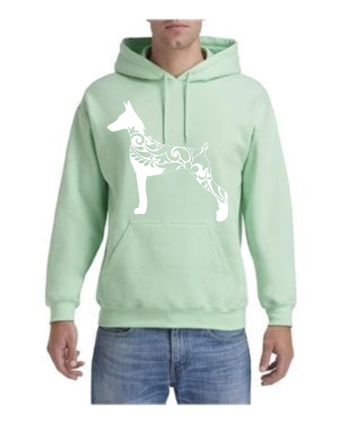 Hoodie - Floral Doberman
