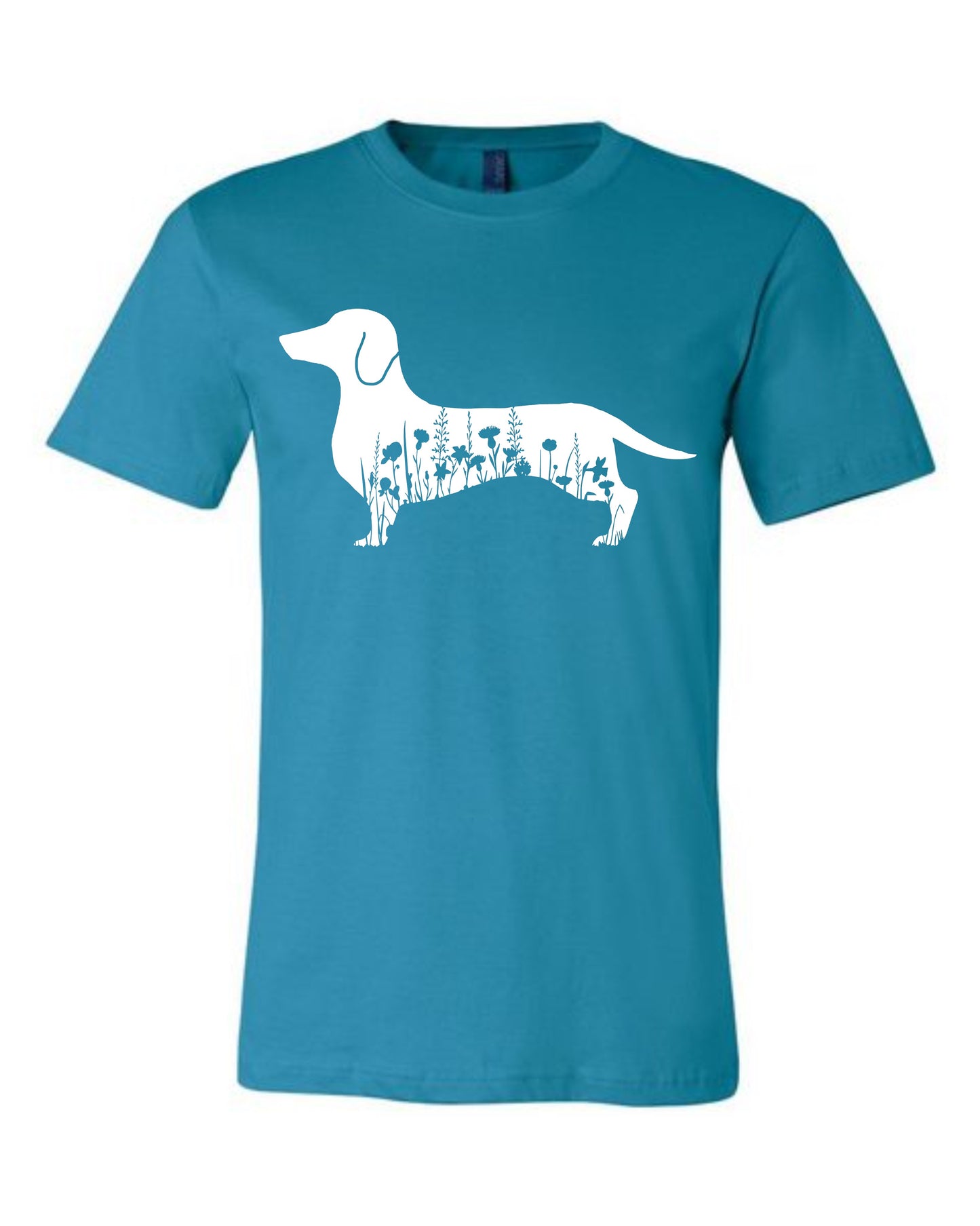T-Shirt - Floral Dachshund - Smooth Coat