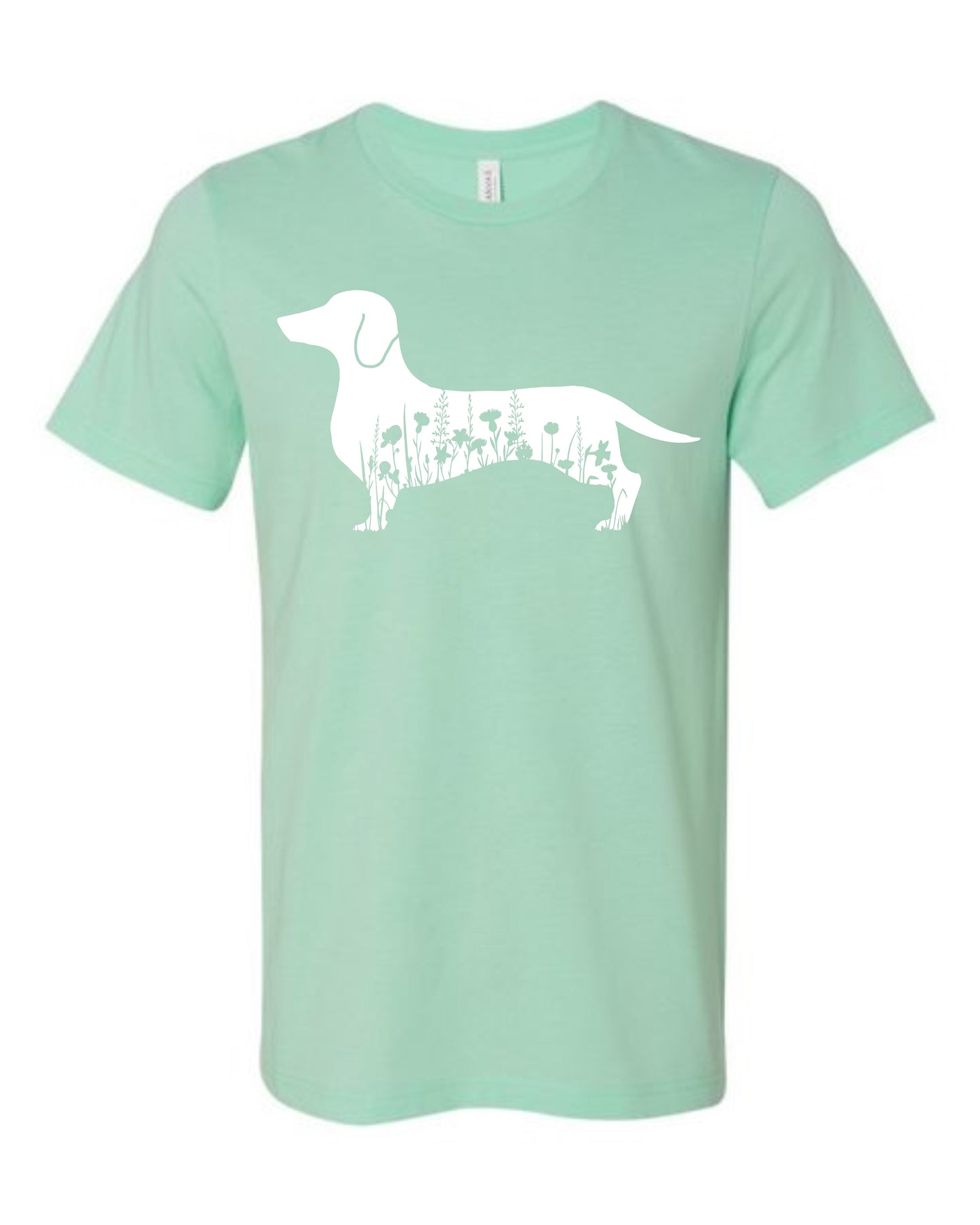 T-Shirt - Floral Dachshund - Smooth Coat