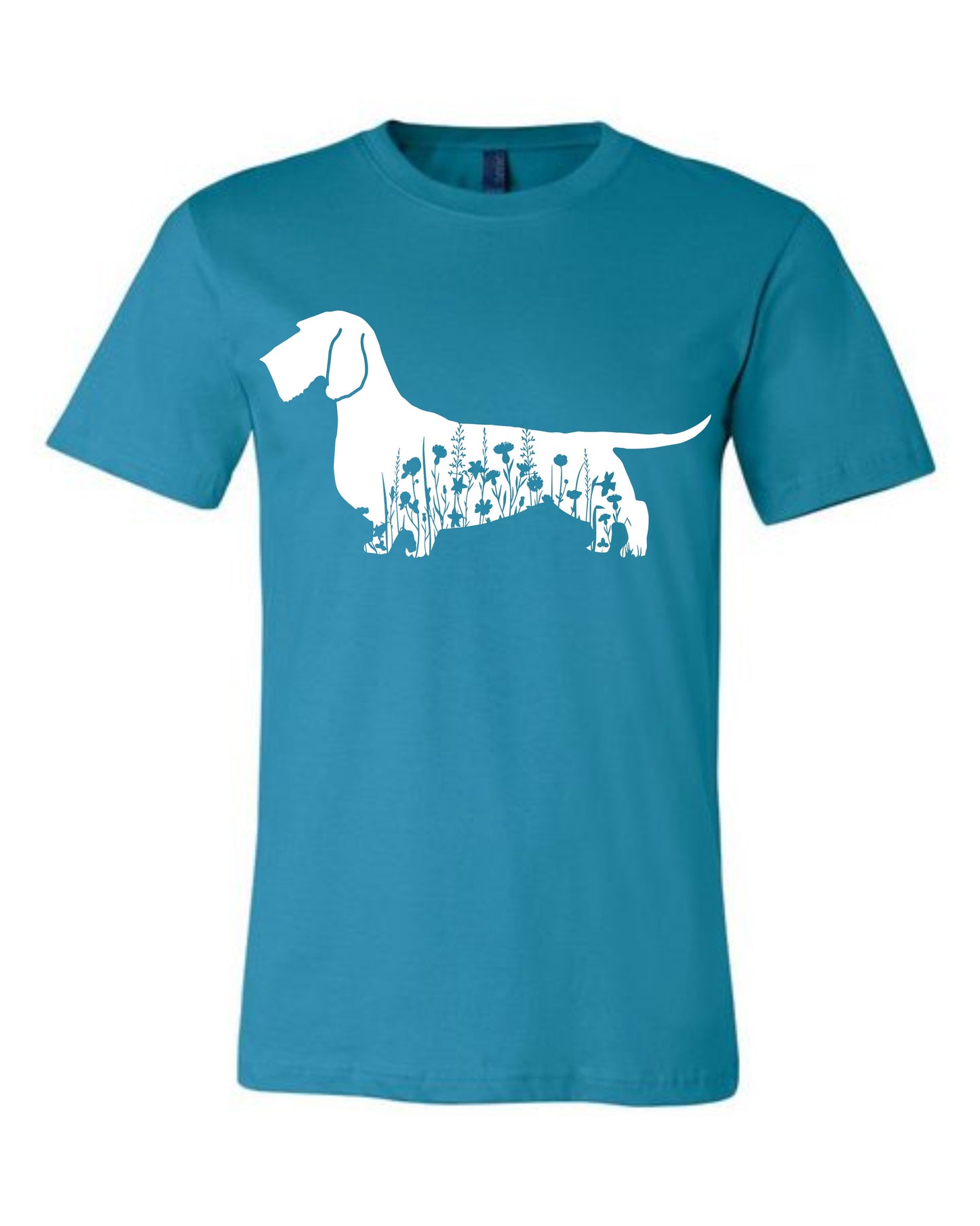 T-Shirt - Floral Dachshund - Wire Coat