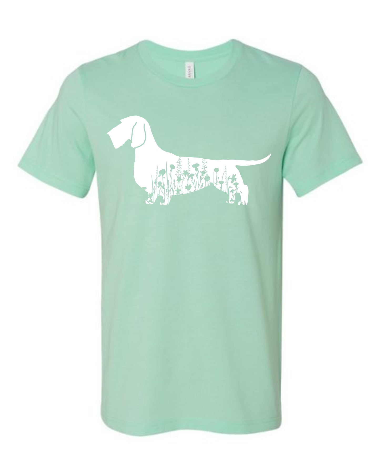 T-Shirt - Floral Dachshund - Wire Coat