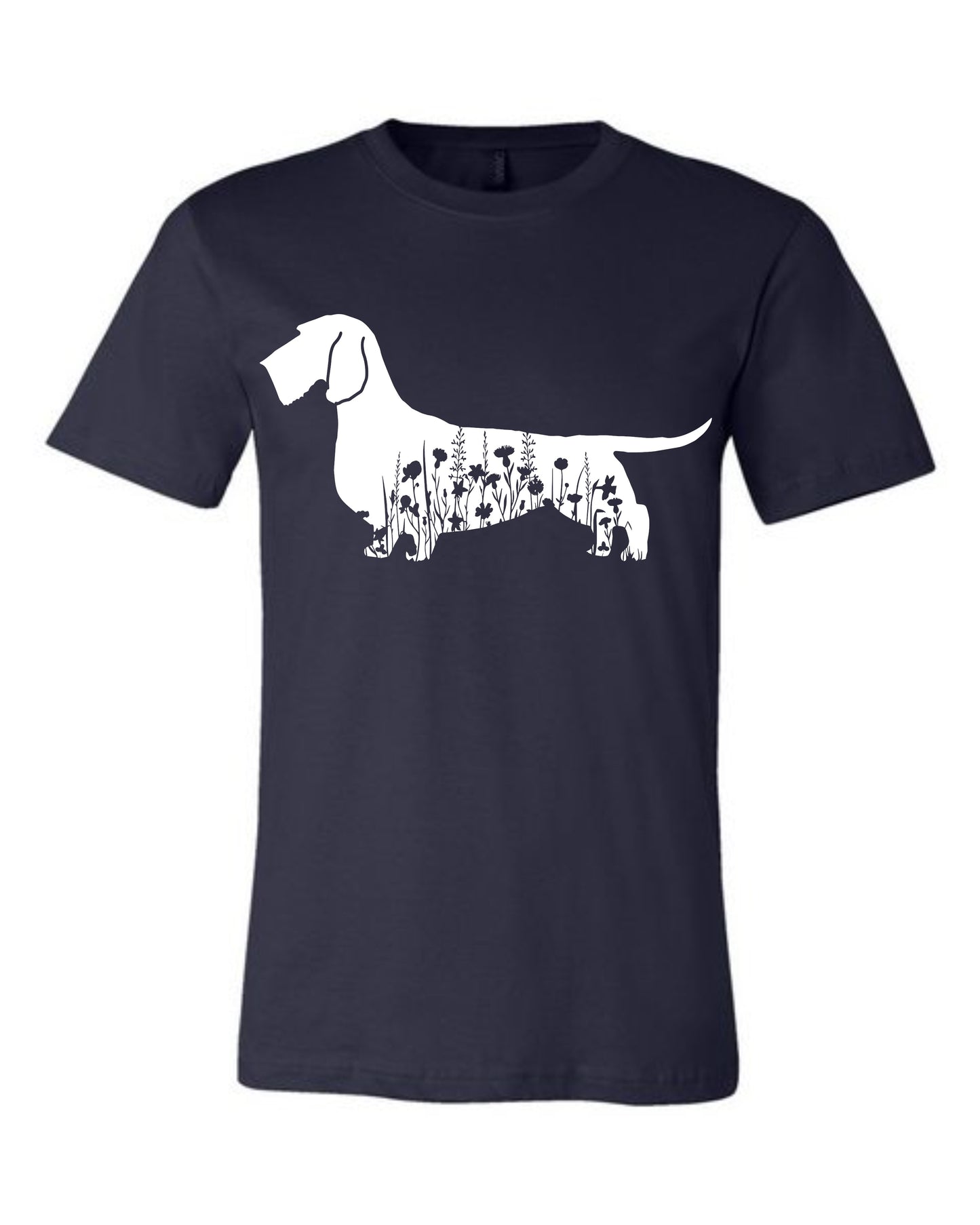 T-Shirt - Floral Dachshund - Wire Coat