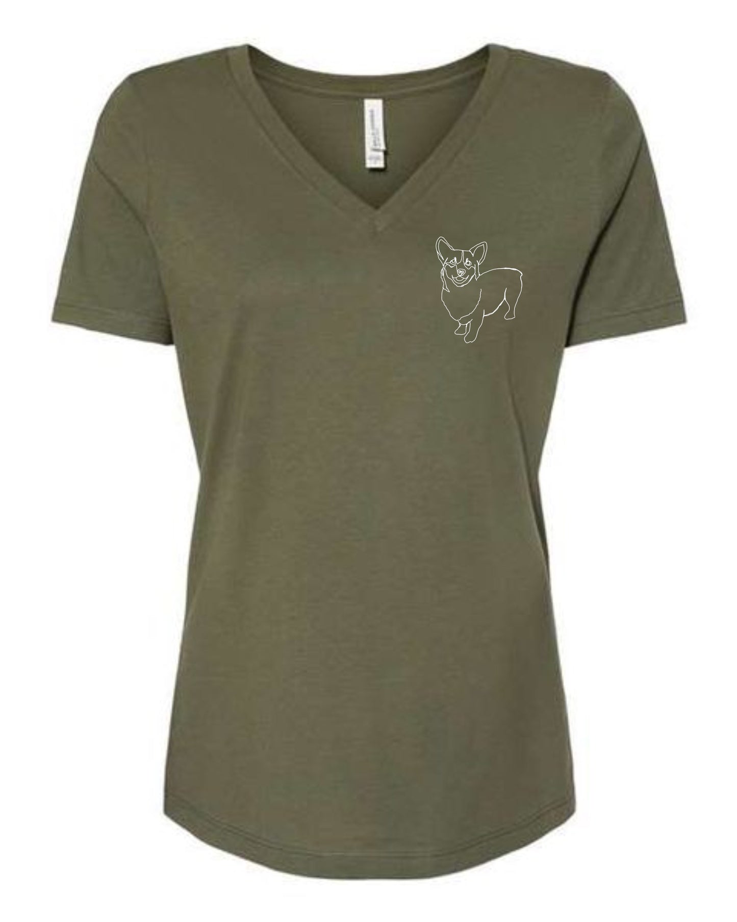 T Shirt - Little Line Art Corgi