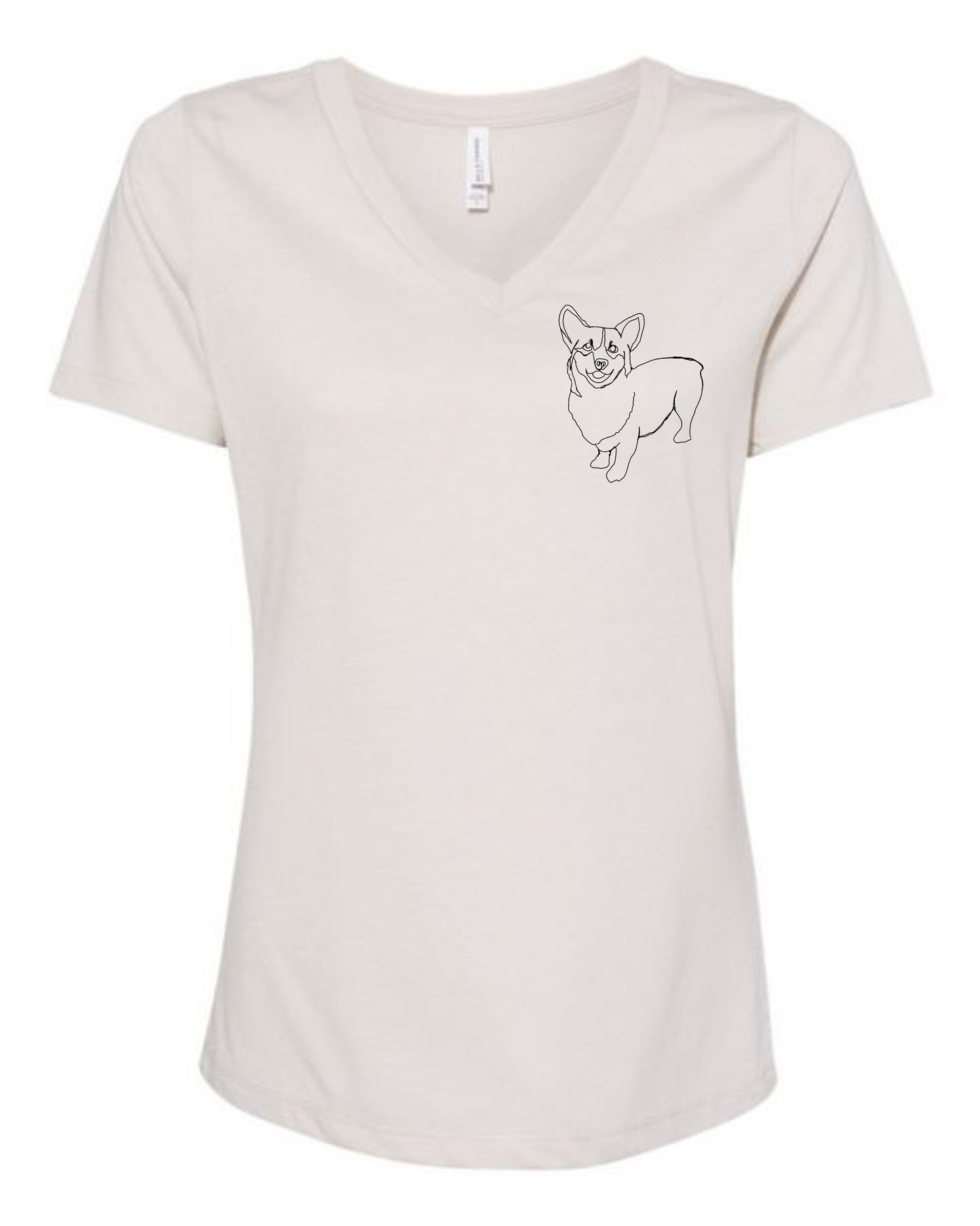 T Shirt - Little Line Art Corgi