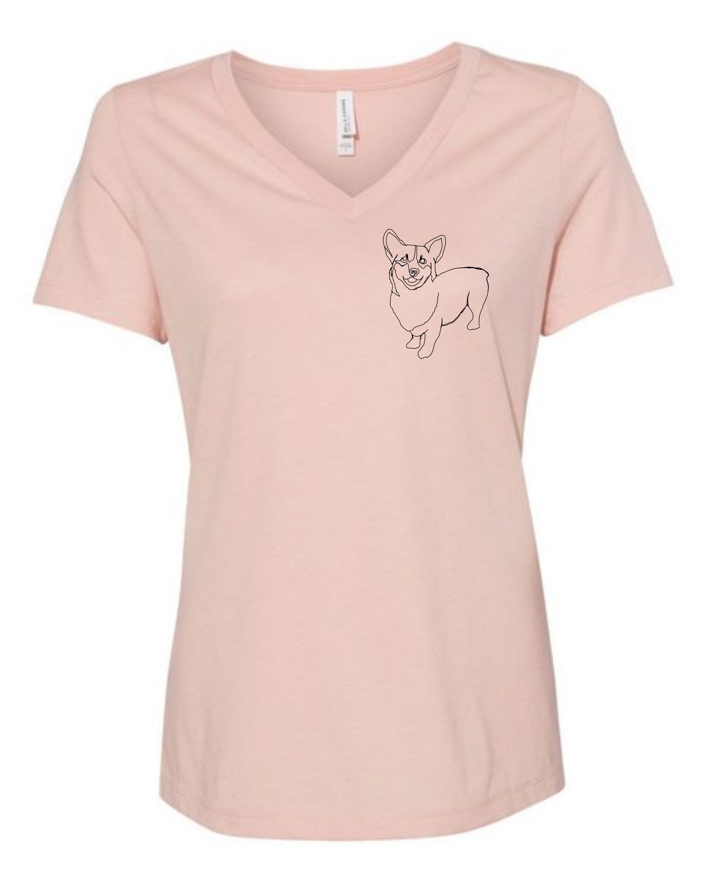 T Shirt - Little Line Art Corgi