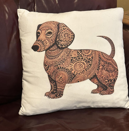 Pillow Cover - Aztec Style Dachshund