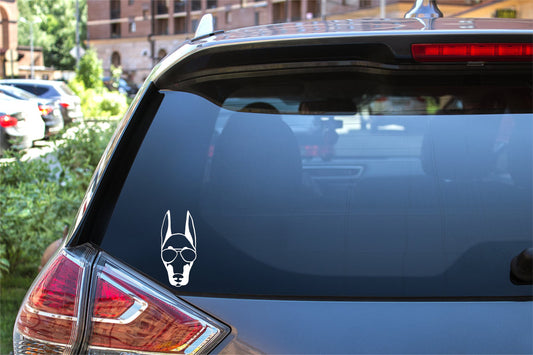 Decal - Dobie with sunglasses