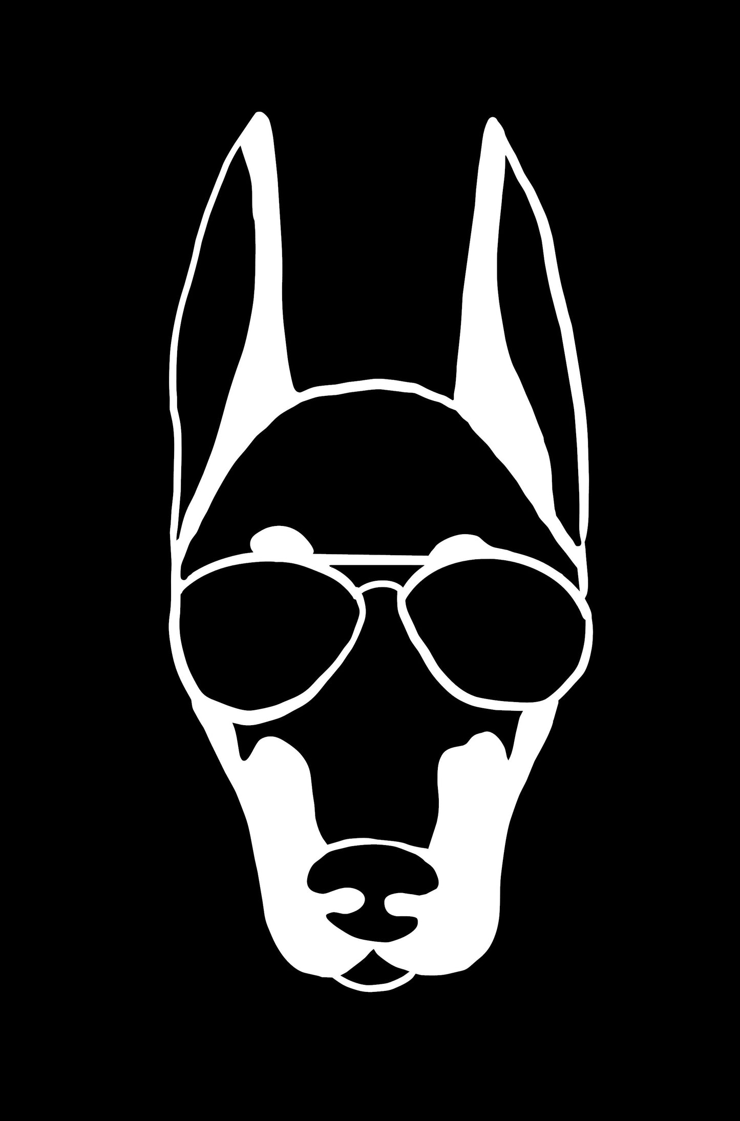 Decal - Dobie with sunglasses