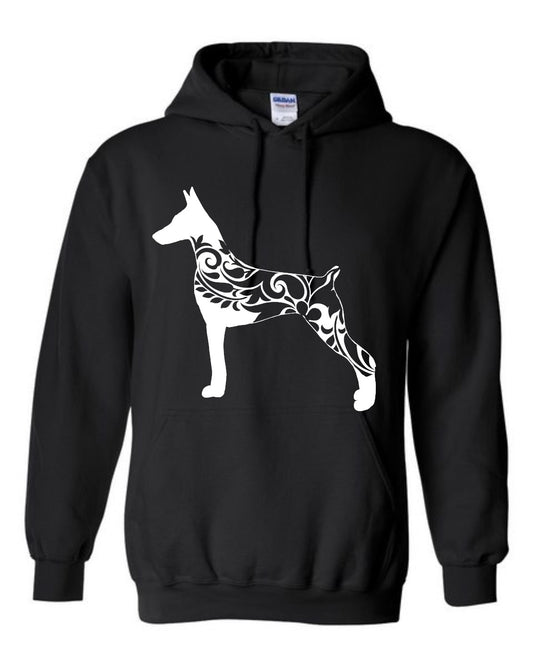 Hoodie - Floral Doberman