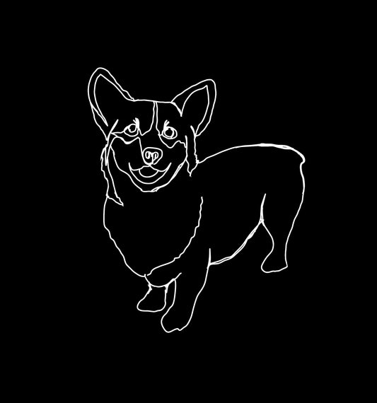 Decal - Line Art Corgi